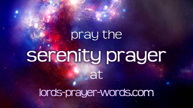 Pray the Serenity Prayer